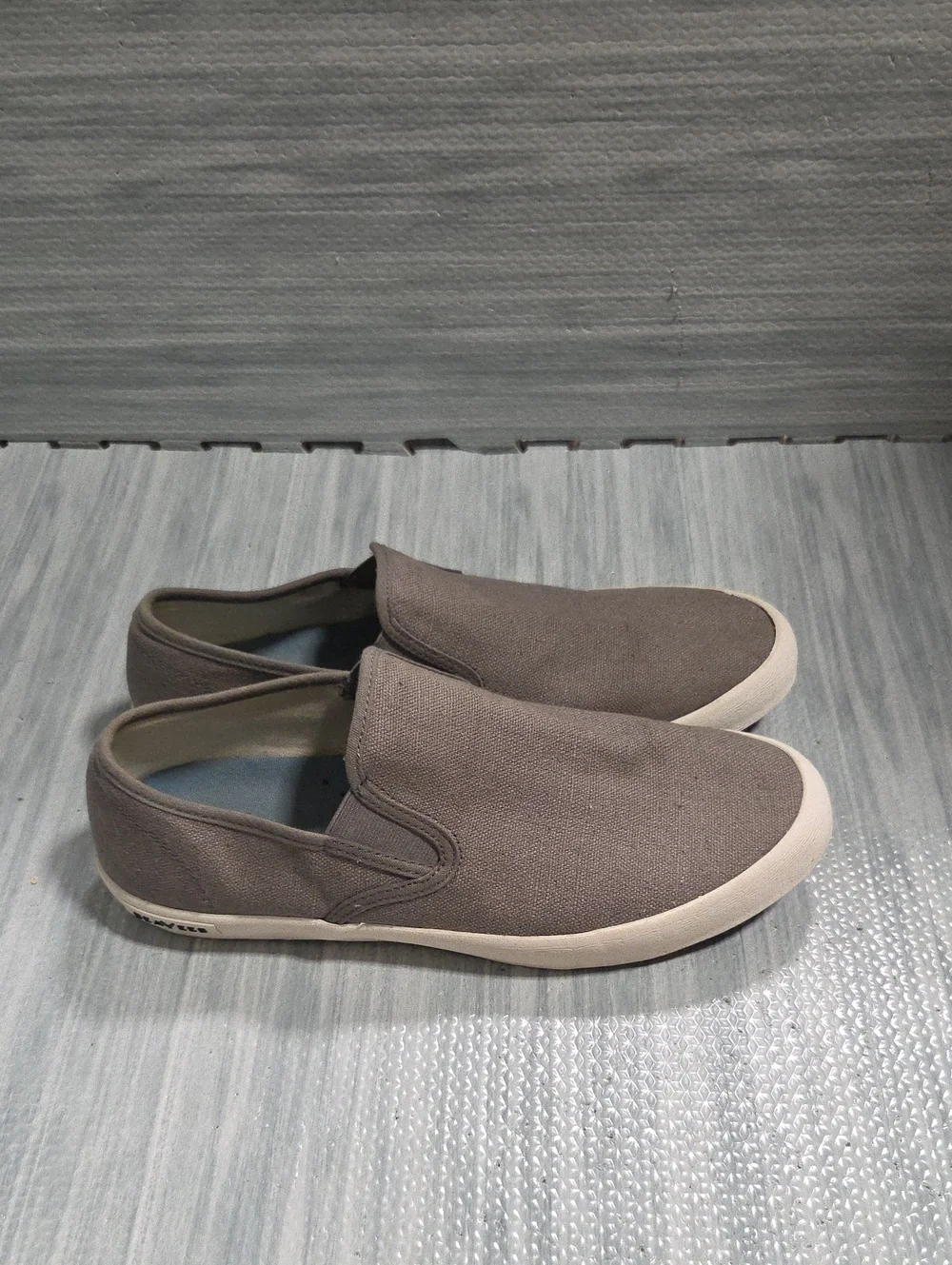 SEAVEES linen Baja slip on Grey Mens shoe size 10